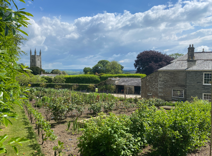 The estate of Withiel showing the grounds and a portion of the manor house